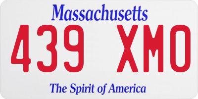 MA license plate 439XM0
