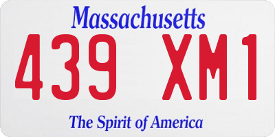 MA license plate 439XM1