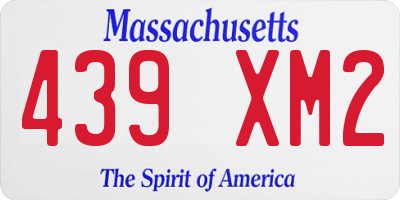 MA license plate 439XM2
