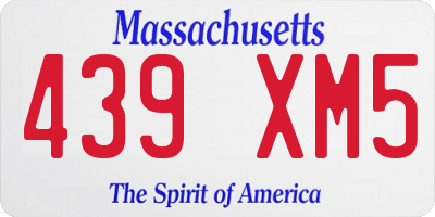 MA license plate 439XM5