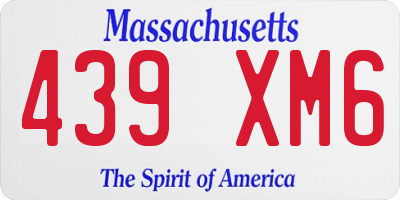 MA license plate 439XM6