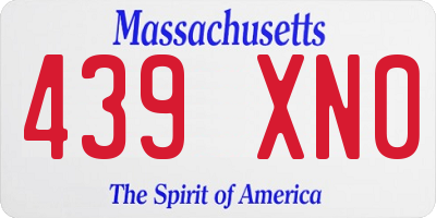 MA license plate 439XN0