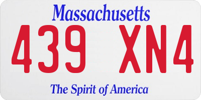 MA license plate 439XN4