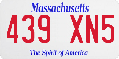 MA license plate 439XN5