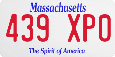 MA license plate 439XP0