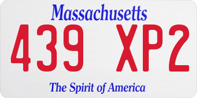 MA license plate 439XP2