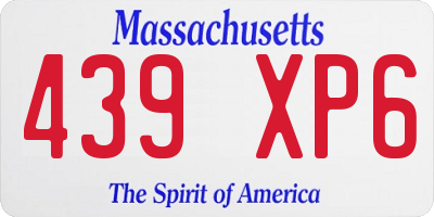 MA license plate 439XP6