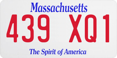 MA license plate 439XQ1