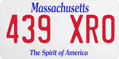 MA license plate 439XR0
