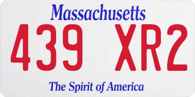 MA license plate 439XR2