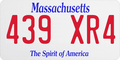 MA license plate 439XR4