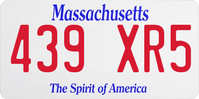 MA license plate 439XR5