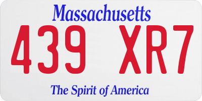 MA license plate 439XR7