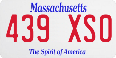MA license plate 439XS0
