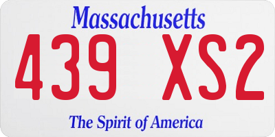MA license plate 439XS2