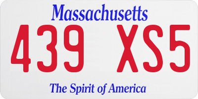 MA license plate 439XS5