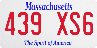 MA license plate 439XS6