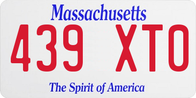 MA license plate 439XT0
