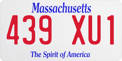 MA license plate 439XU1