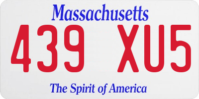 MA license plate 439XU5