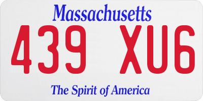 MA license plate 439XU6
