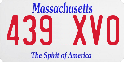 MA license plate 439XV0