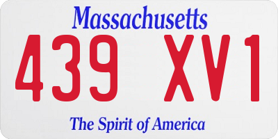 MA license plate 439XV1