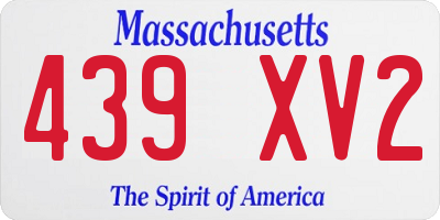 MA license plate 439XV2