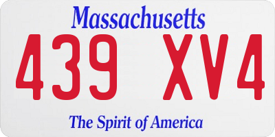 MA license plate 439XV4