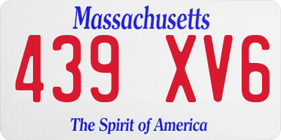 MA license plate 439XV6