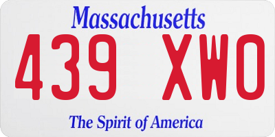 MA license plate 439XW0