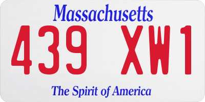 MA license plate 439XW1
