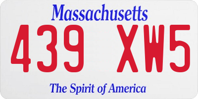MA license plate 439XW5