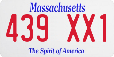 MA license plate 439XX1