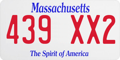 MA license plate 439XX2
