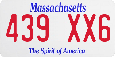 MA license plate 439XX6