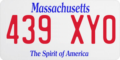 MA license plate 439XY0