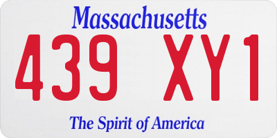 MA license plate 439XY1