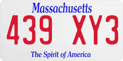 MA license plate 439XY3