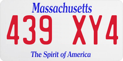 MA license plate 439XY4