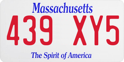 MA license plate 439XY5
