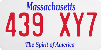 MA license plate 439XY7