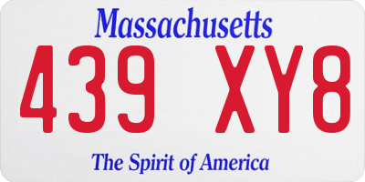 MA license plate 439XY8