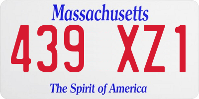 MA license plate 439XZ1