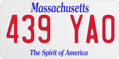 MA license plate 439YA0