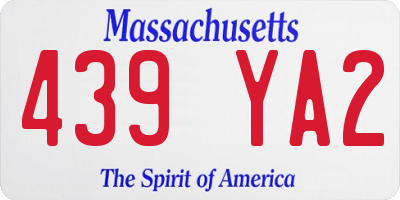MA license plate 439YA2