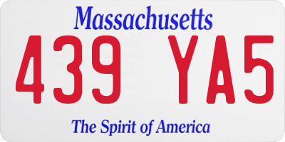MA license plate 439YA5