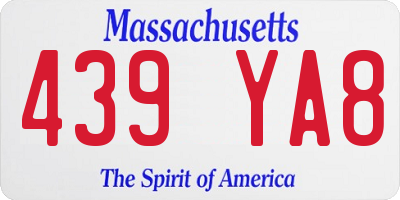 MA license plate 439YA8