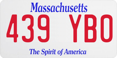 MA license plate 439YB0