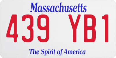 MA license plate 439YB1